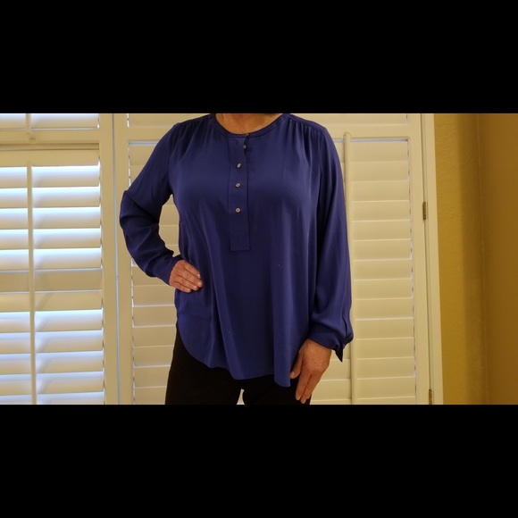 LOFT Royal Blue Blouse - Picture 1 of 3